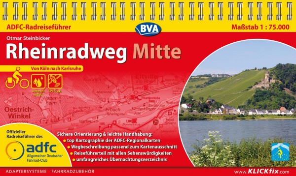 Rheinradweg Mitte ADFC-Radreiseführer
